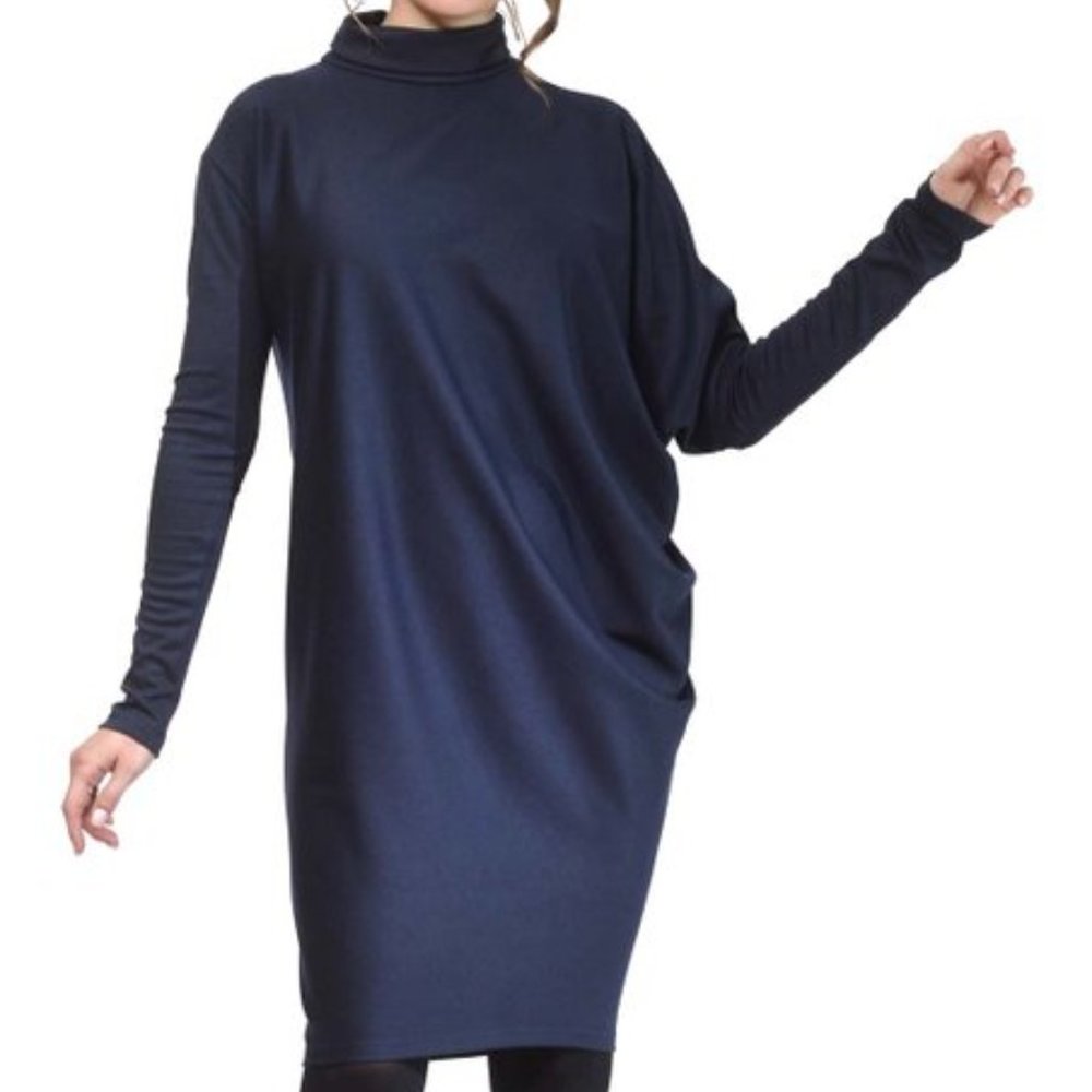 Lada Lucci Navy High-Neck Tunic Dress NWT